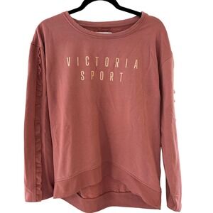 Victoria's Secret Sport Pullover- Medium- ruffles‎ on long sleeves, pink,